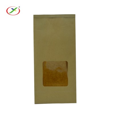 Custom Logo Wholesale Kraft Popcorn Bags Paper with Window with Tin Tie